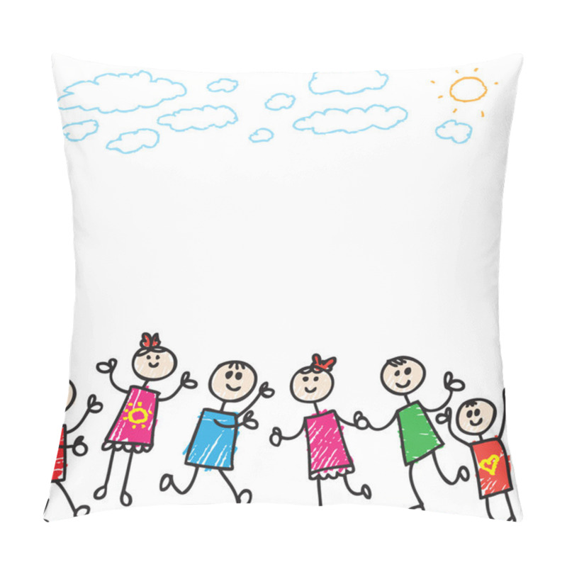 Personality  Doodle Children Playing Pillow Covers