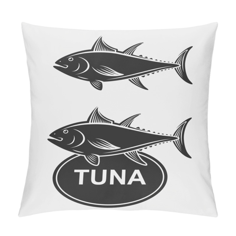 Personality  Tuna Set. Vector Pillow Covers