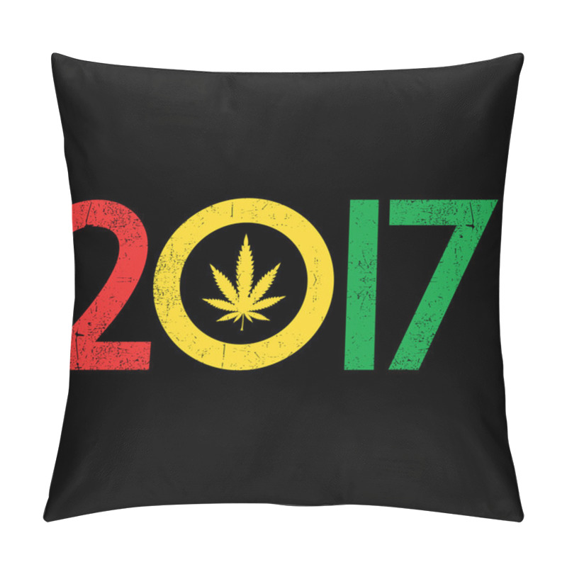 Personality  Cannabis Leaf Inside The 2017 Year.  Pillow Covers