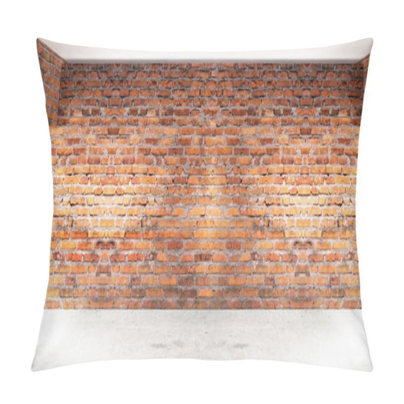 Personality  Empty Room With Old Brick Walls, Large Windows, Dark Room, Sunlight. Illumination Of The Room. 3D Illustration Pillow Covers