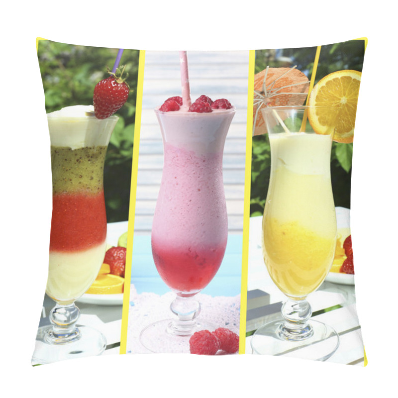 Personality  Collage Of Cold Summer Beverages Pillow Covers