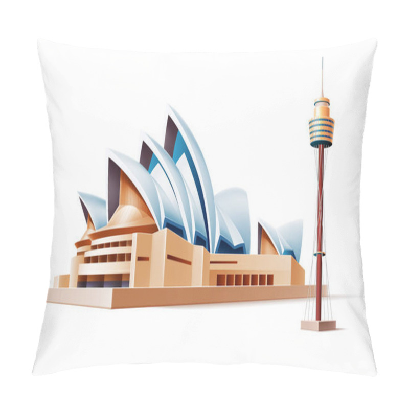 Personality  Vector Australia Landmark Sidney Theater Tower 3d Pillow Covers