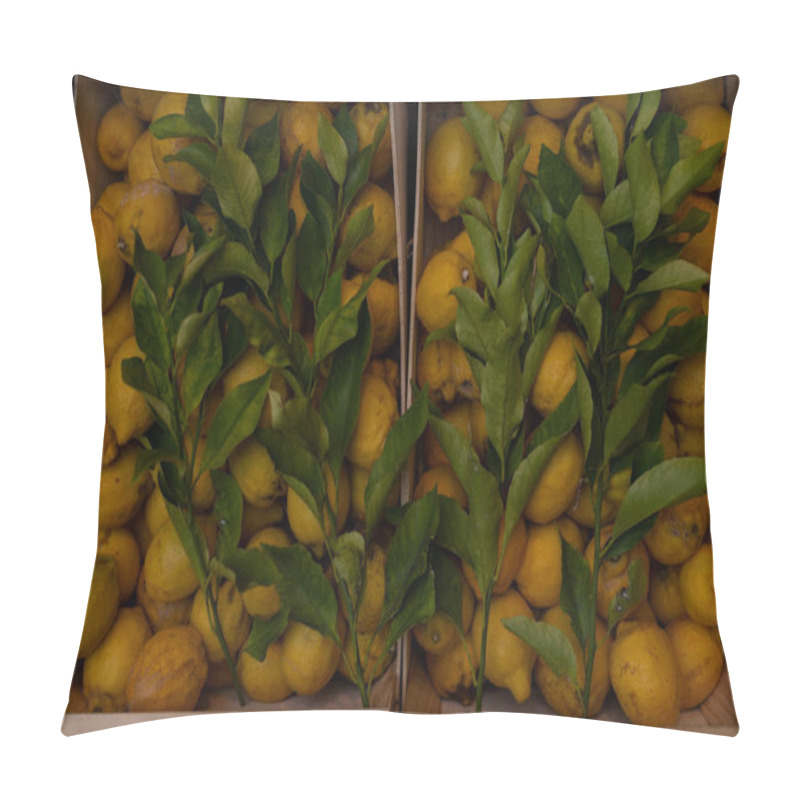 Personality  Lemons With Leaves In A Box Pillow Covers