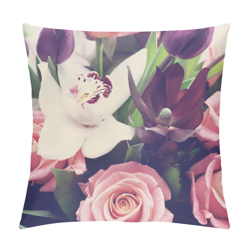 Personality  Beautiful Delicate Bouquet Of Flowers Pillow Covers