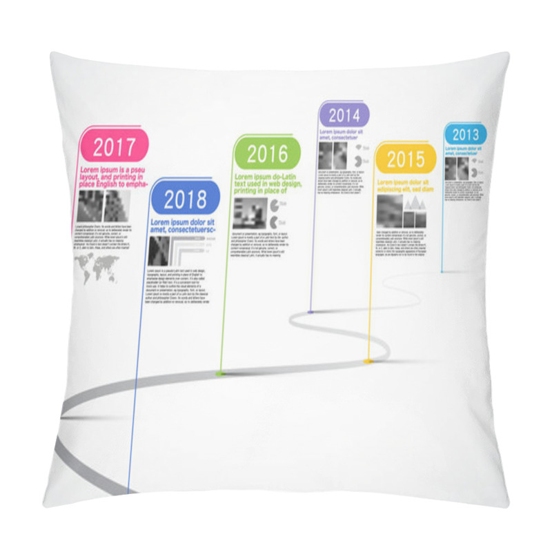 Personality  Milestones Company, Timeline Infographic, Vector,  History; Cale Pillow Covers