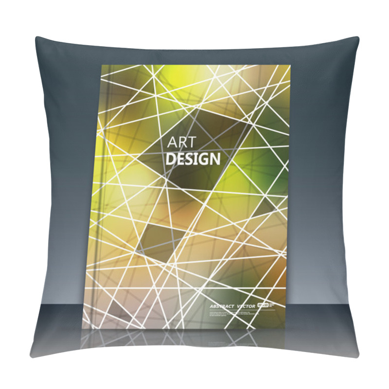 Personality  Abstract Composition, Chequered Font Texture, White Stripe Section Surface, Lines Construction, Green A4 Brochure Title Sheet, Creative Figure Vector Art, Commercial Offer, Banner Form, Flyer Fiber Pillow Covers