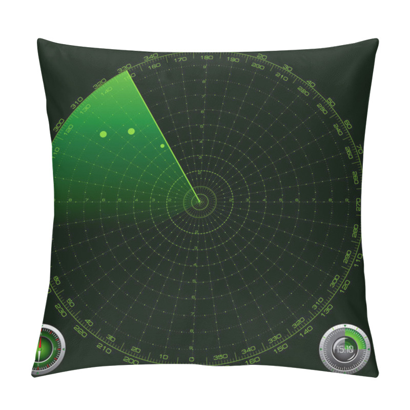 Personality  Detailed Illustration Of A Radar Screen Pillow Covers