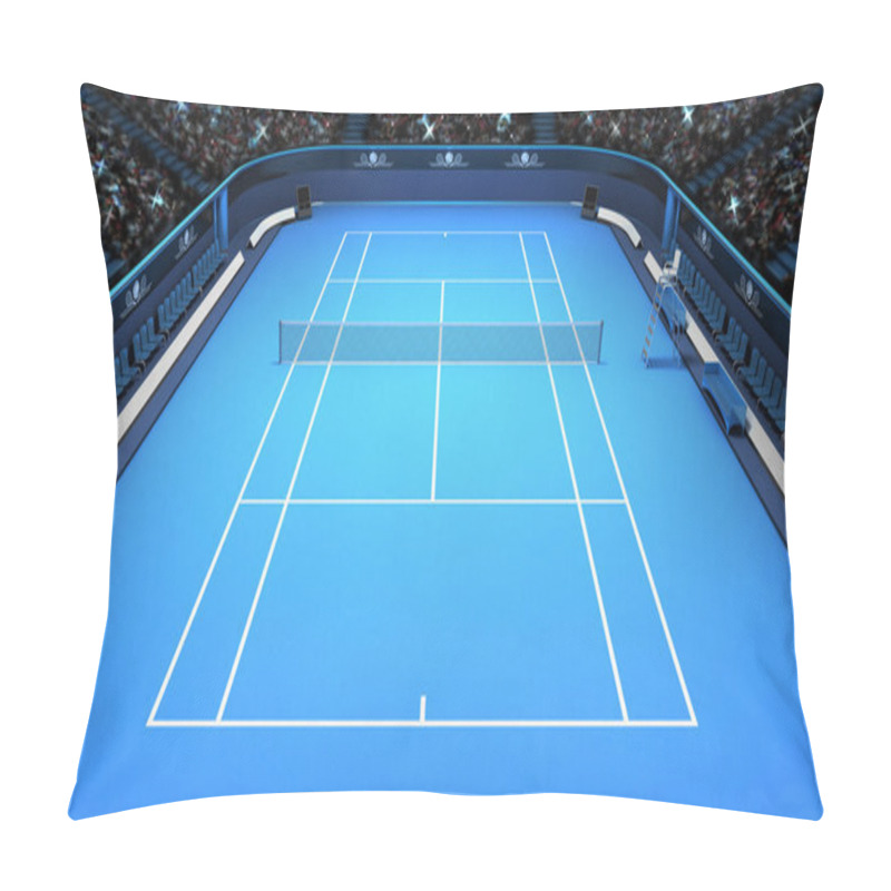 Personality  Tennis Blue Court Perspective Upper Front View  Pillow Covers