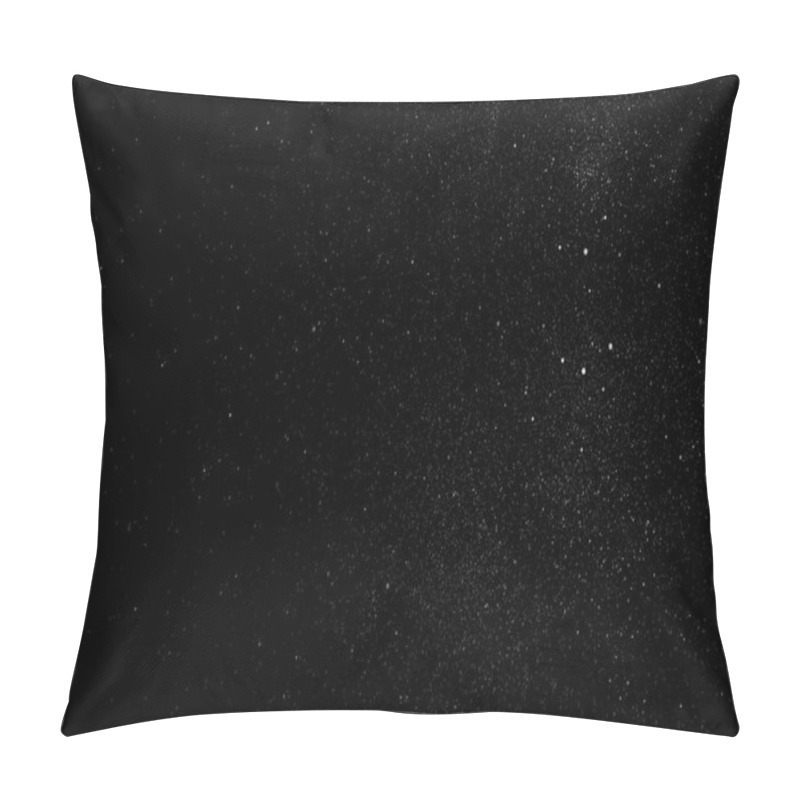 Personality  White Particles And Ink Slowly Moving In Water On Black Background Pillow Covers