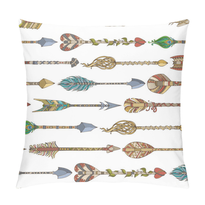 Personality  Vector Seamless Pattern Of Tribal Arrows. Pillow Covers