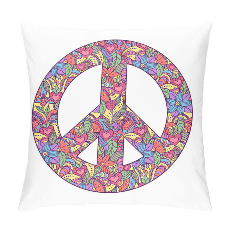 Personality  Peace Symbol On White Background Pillow Covers