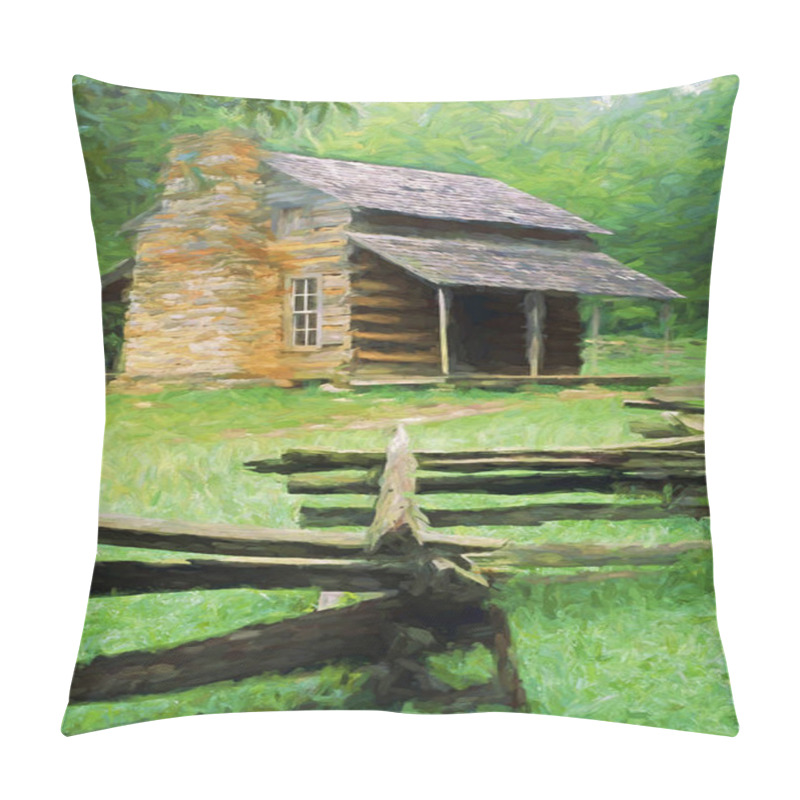 Personality  Fine Art Of The John Oliver Place In Great Smoky Mountains USA Pillow Covers