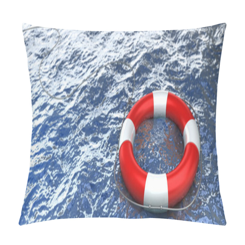 Personality  Red Life Buoy In The Water Pillow Covers