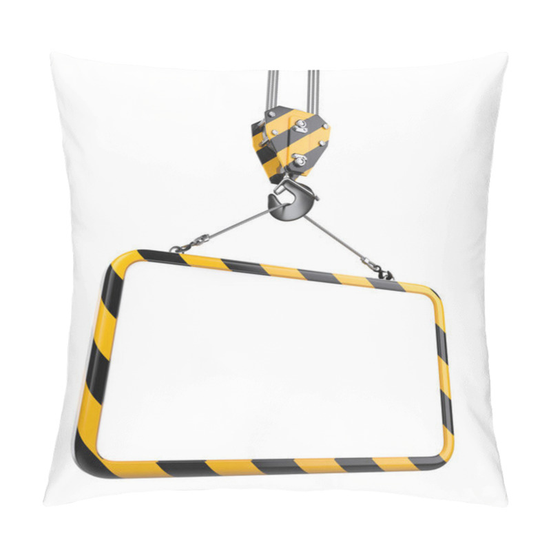 Personality  Crane Hook Hanging On A Steel Ropes With Frame On - Template For Pillow Covers