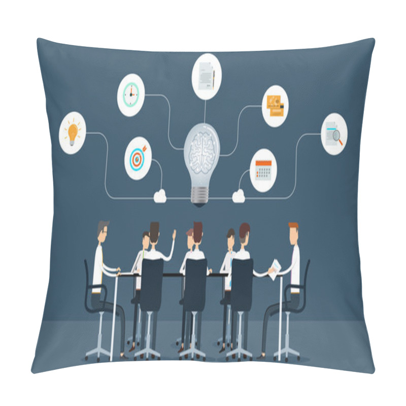 Personality  Business Teamwork Meeting And Brainstorm Concept Pillow Covers