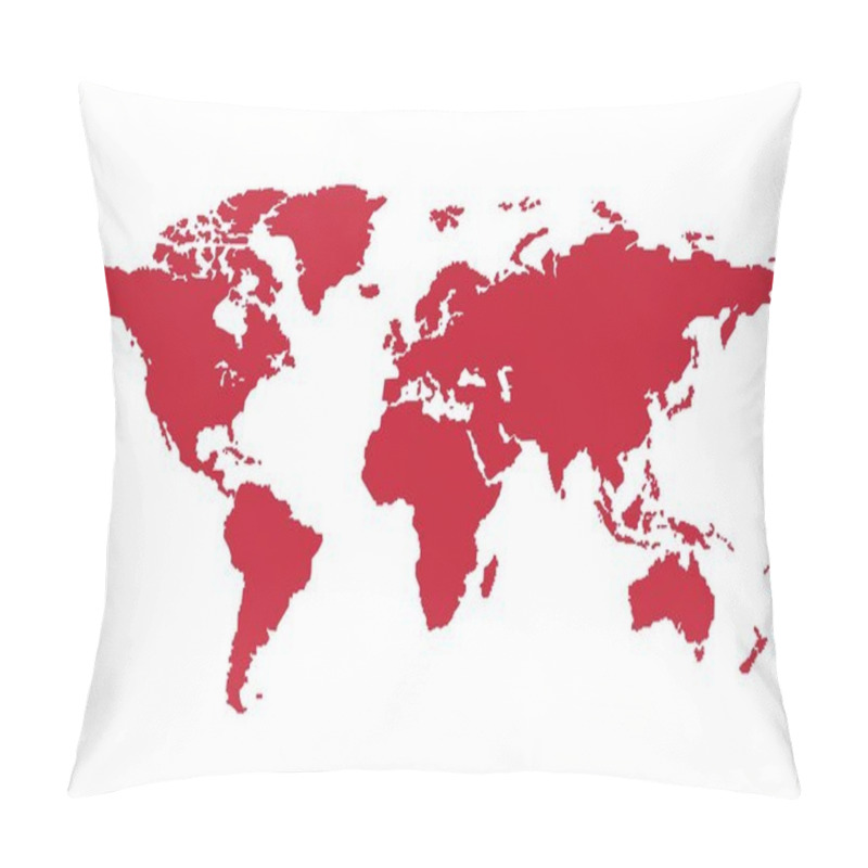 Personality  Red And White Background Earth Map Pillow Covers