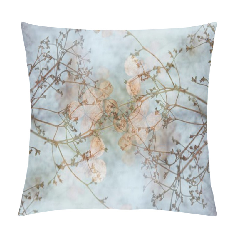 Personality  Delicate Intertwined Branches With Soft, Faded Leaves Against A Dreamy Backdrop. Pillow Covers