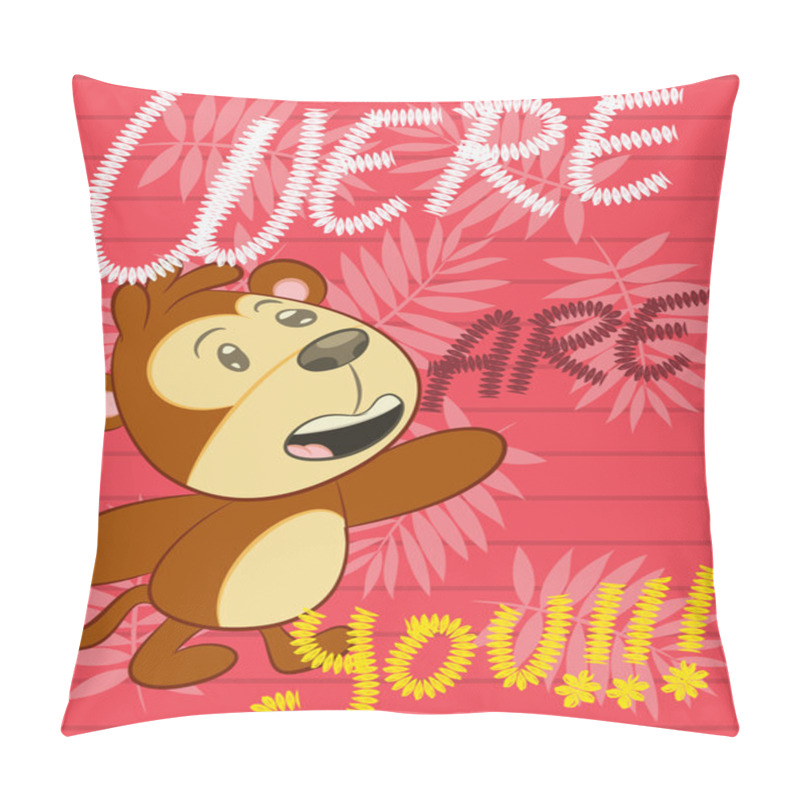 Personality  Illustration Vector Of Cute Monkeys. Pillow Covers