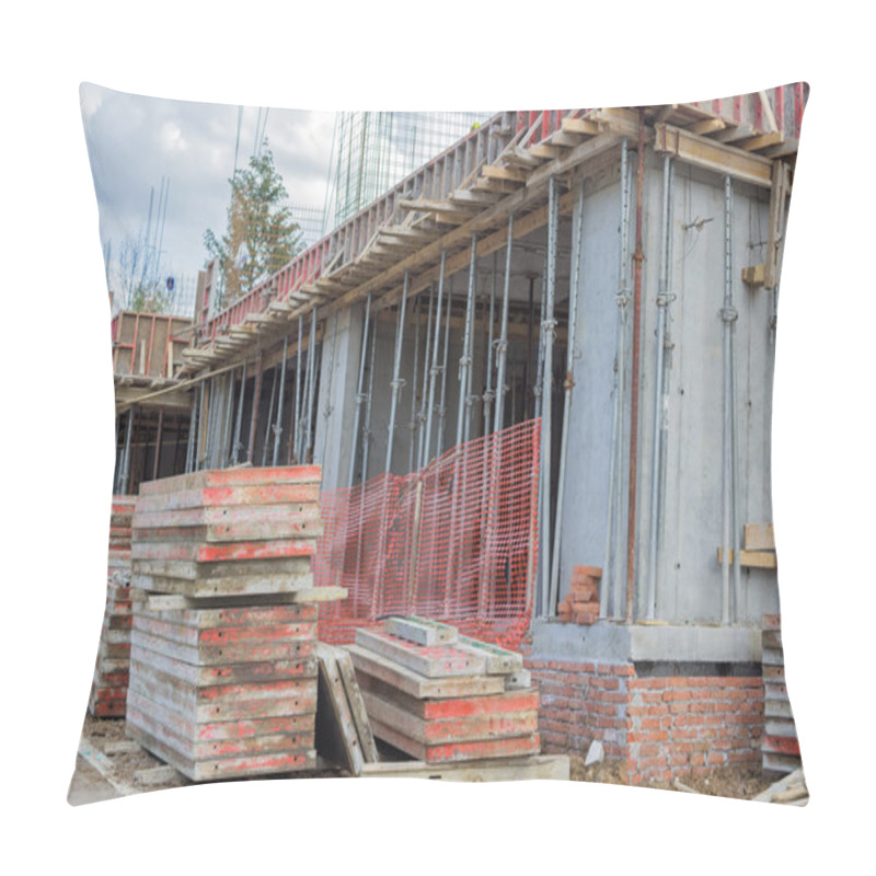 Personality  Building Construction Site With Formwork Elements 2 Pillow Covers