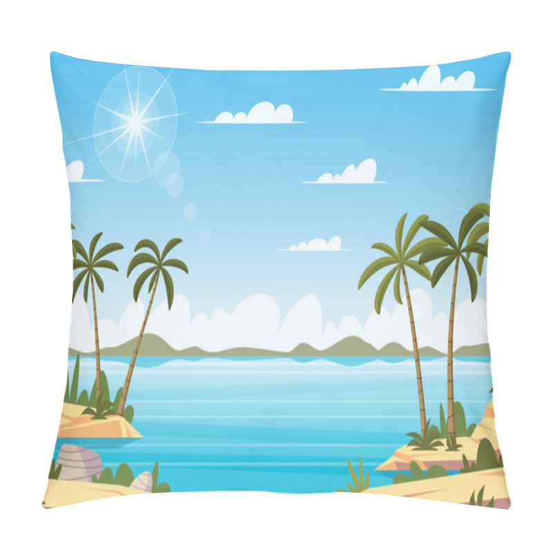 Personality  Tropical Landscape With Palm Trees Pillow Covers