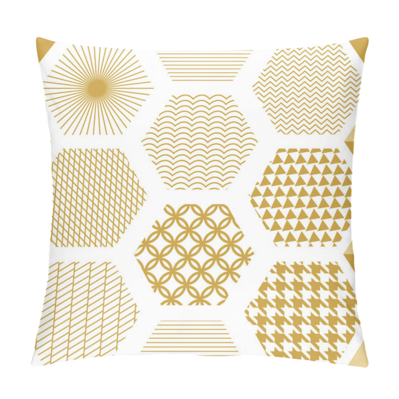 Personality  Japanese Golden Print With Hexagons. Pillow Covers