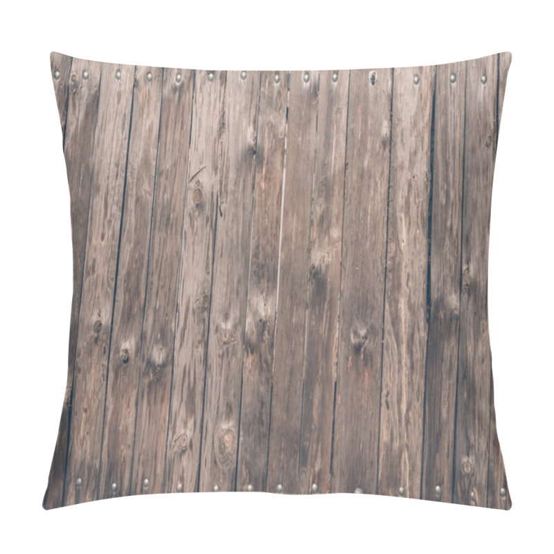 Personality  A Strong Wooden Fence Made Of Oak Boards Pillow Covers