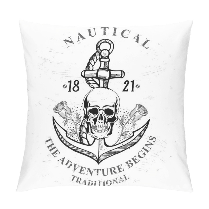 Personality  Pirate Skull With Anchor Nautical Design. Pillow Covers