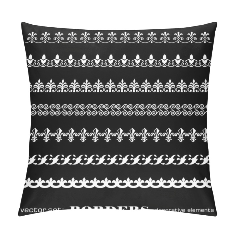 Personality  Decorative Borders Isolated On Black Background - Set 5 Pillow Covers