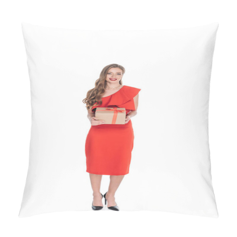 Personality  Elegant Woman With Gift Box Pillow Covers