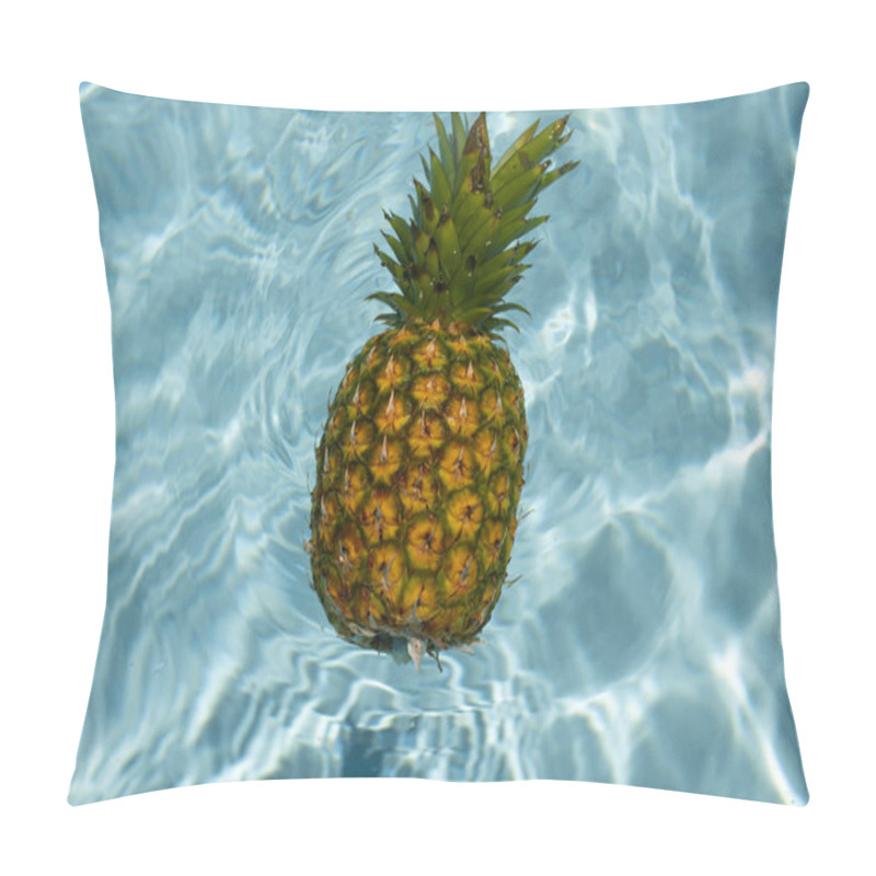 Personality  Summer Background. Summertime. Pineapple In Pool. Summer Vacation Concept. Summer Travel Vacation Concept. Summer Rest Pillow Covers