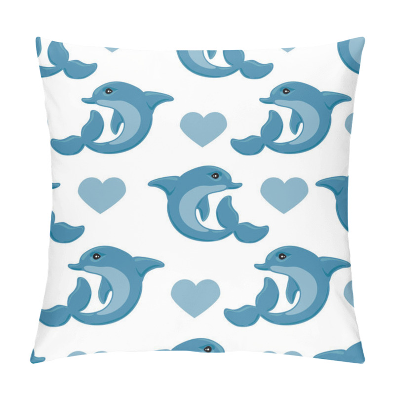 Personality  Romantic Pattern With Dolphins And Hearts Pillow Covers