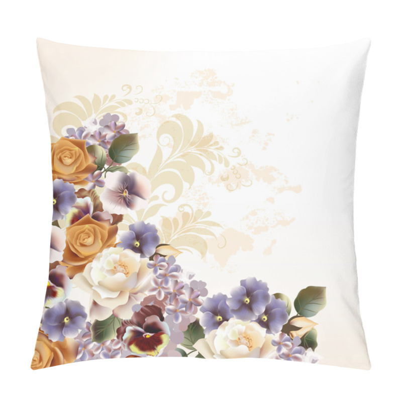 Personality  Fashion Background With Roses In Retro Style Pillow Covers