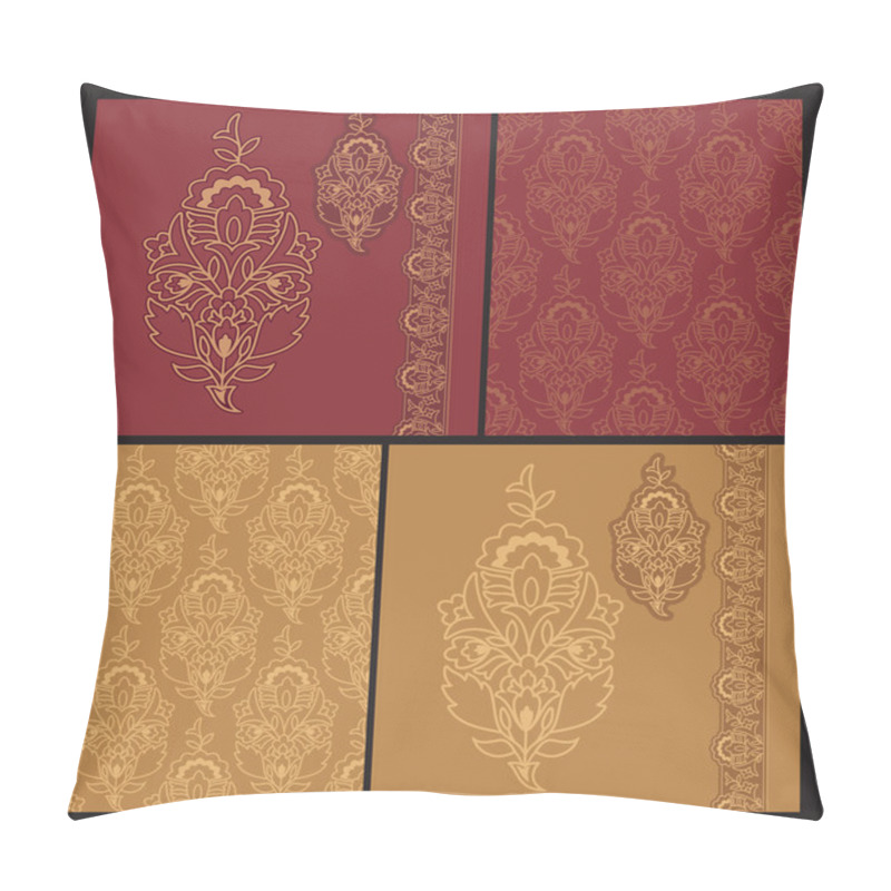 Personality  Set Of Oriental Floral Design Elements Pillow Covers