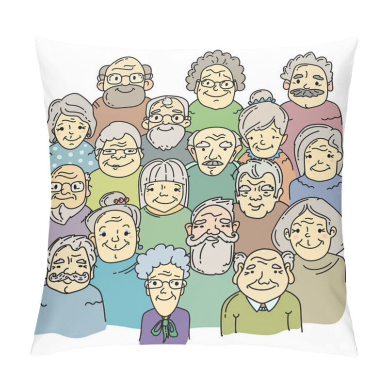 Personality  Faces Of Old People Pillow Covers