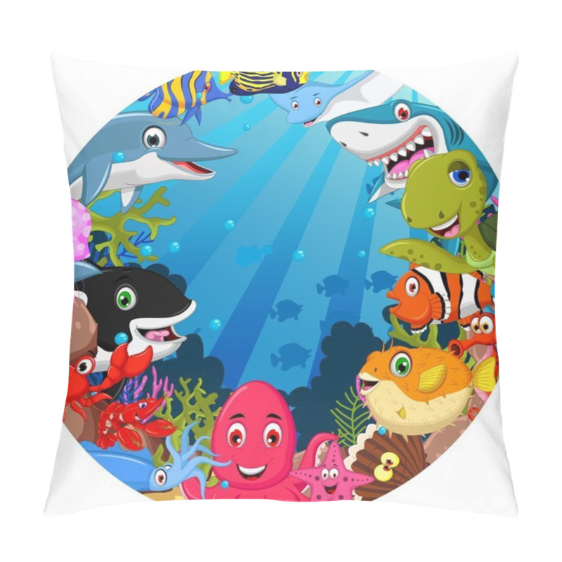 Personality  Funny Sea Animals Cartoon Set Pillow Covers