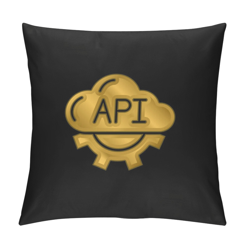 Personality  Api Gold Plated Metalic Icon Or Logo Vector Pillow Covers