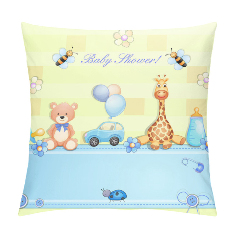 Personality  Baby Shower Card With Toys. Pillow Covers