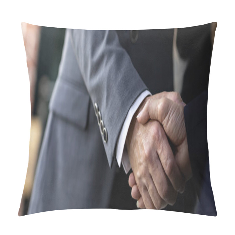 Personality  Handshake For Business Deal Business Mergers And Acquisitions  Pillow Covers