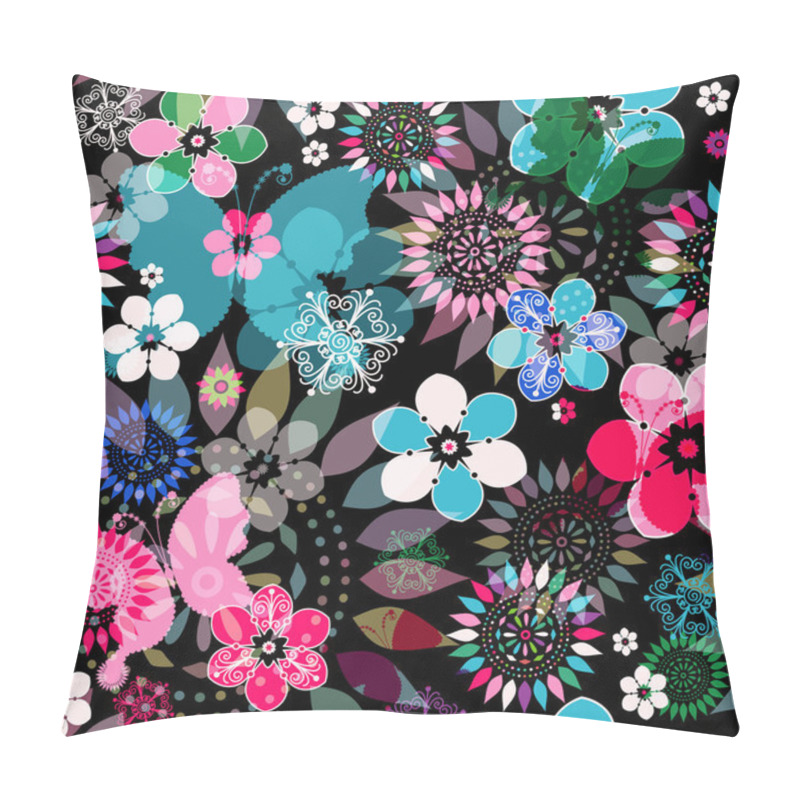 Personality  Seamless Floral Dark Pattern Pillow Covers