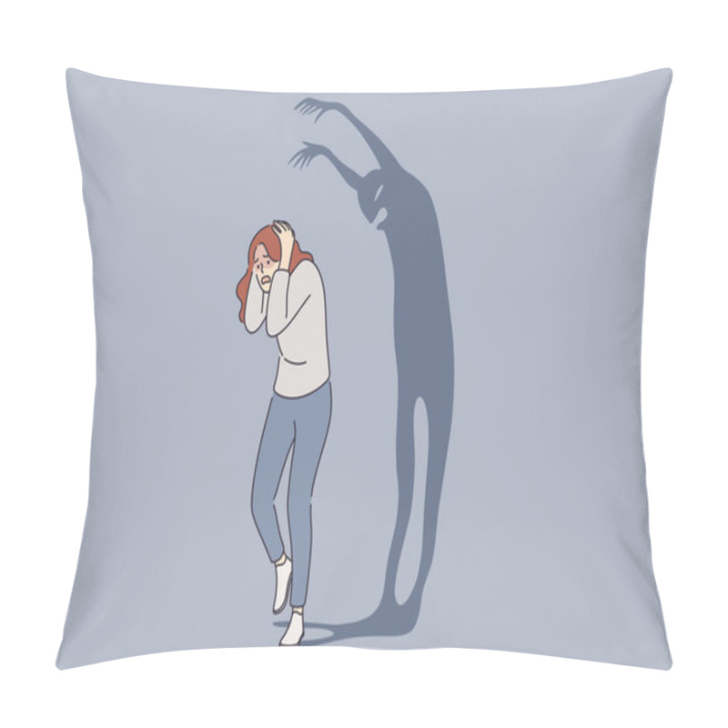 Personality  Psychology, Panic Attack, Phobia, Frustration Concept. Pillow Covers