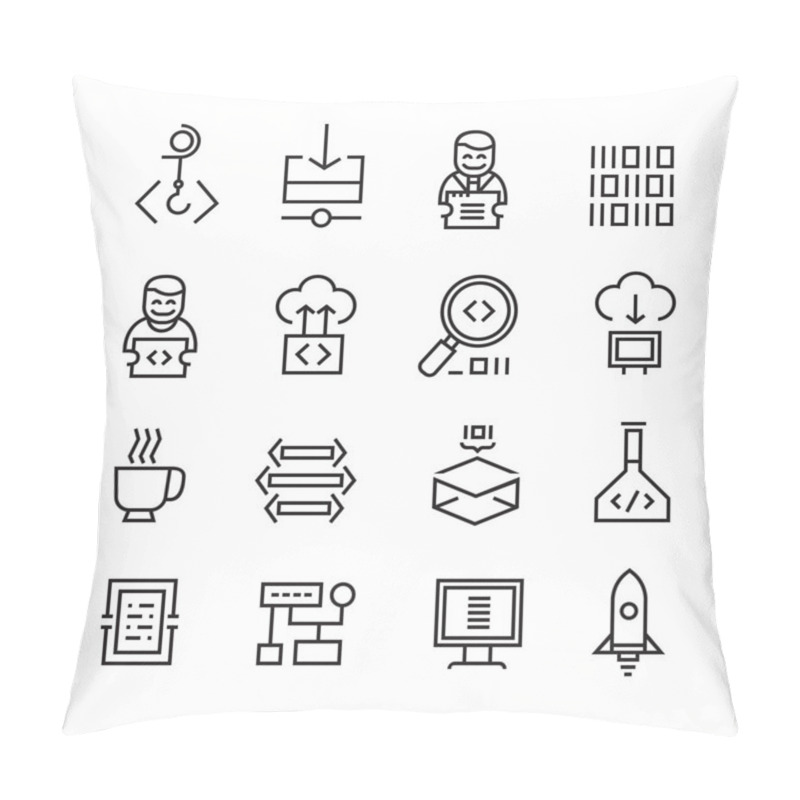 Personality  Web Development And Seo Icons Pillow Covers