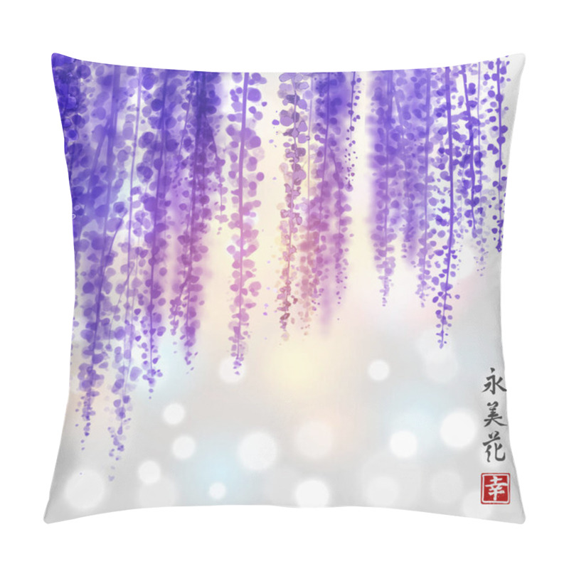 Personality  Traditional Oriental Wisteria Hand Drawn With Ink  Pillow Covers