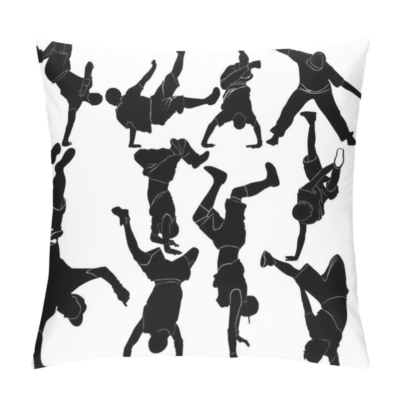 Personality  Silhouette Break Dance Pillow Covers