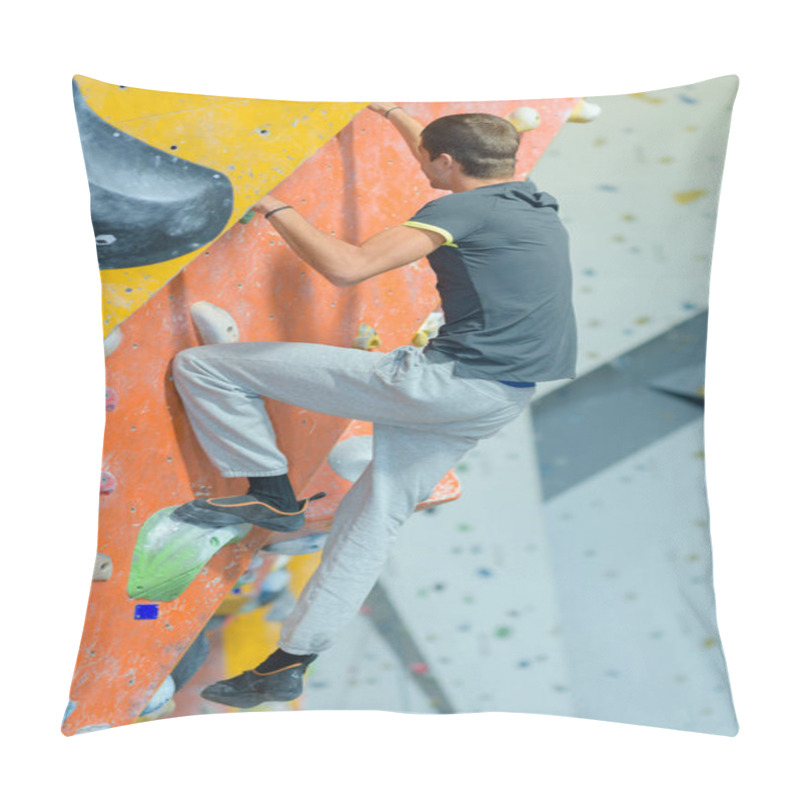 Personality  Young Man On Climbing Wall Pillow Covers