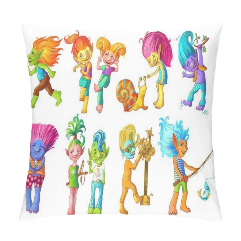 Personality  Cartoon Funny Troll Characters Set Pillow Covers