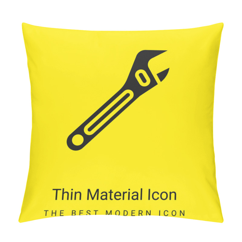 Personality  Adjustable Spanner Minimal Bright Yellow Material Icon Pillow Covers