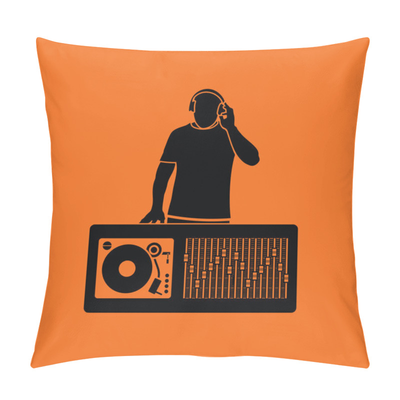 Personality  DJ Icon  Illustration. Pillow Covers