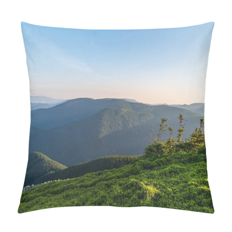 Personality  View From Bridlicna Hora Hill In Jeseniky Mountains In Czech Republic During Summer Morning Pillow Covers