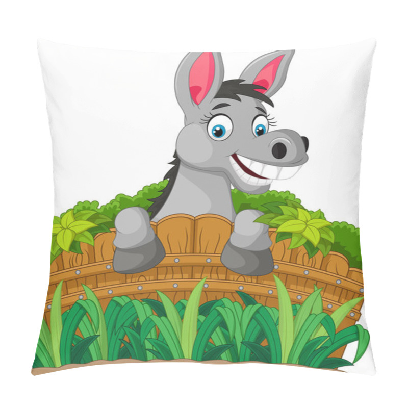 Personality  Donkey Cartoon Holding Fence Pillow Covers