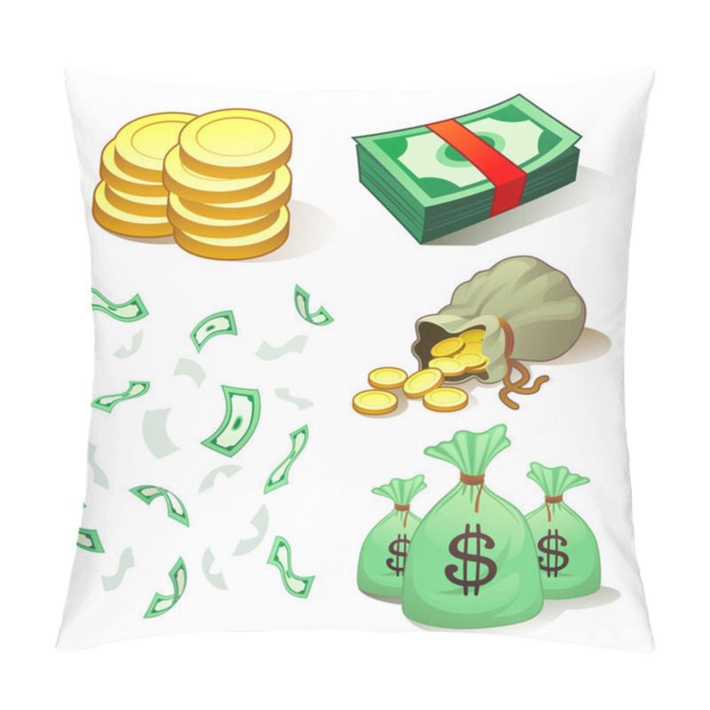 Personality  Money And Coins Pillow Covers